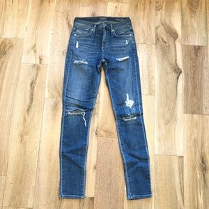 Agolde high-rise skinny distressed jeans. Size 25